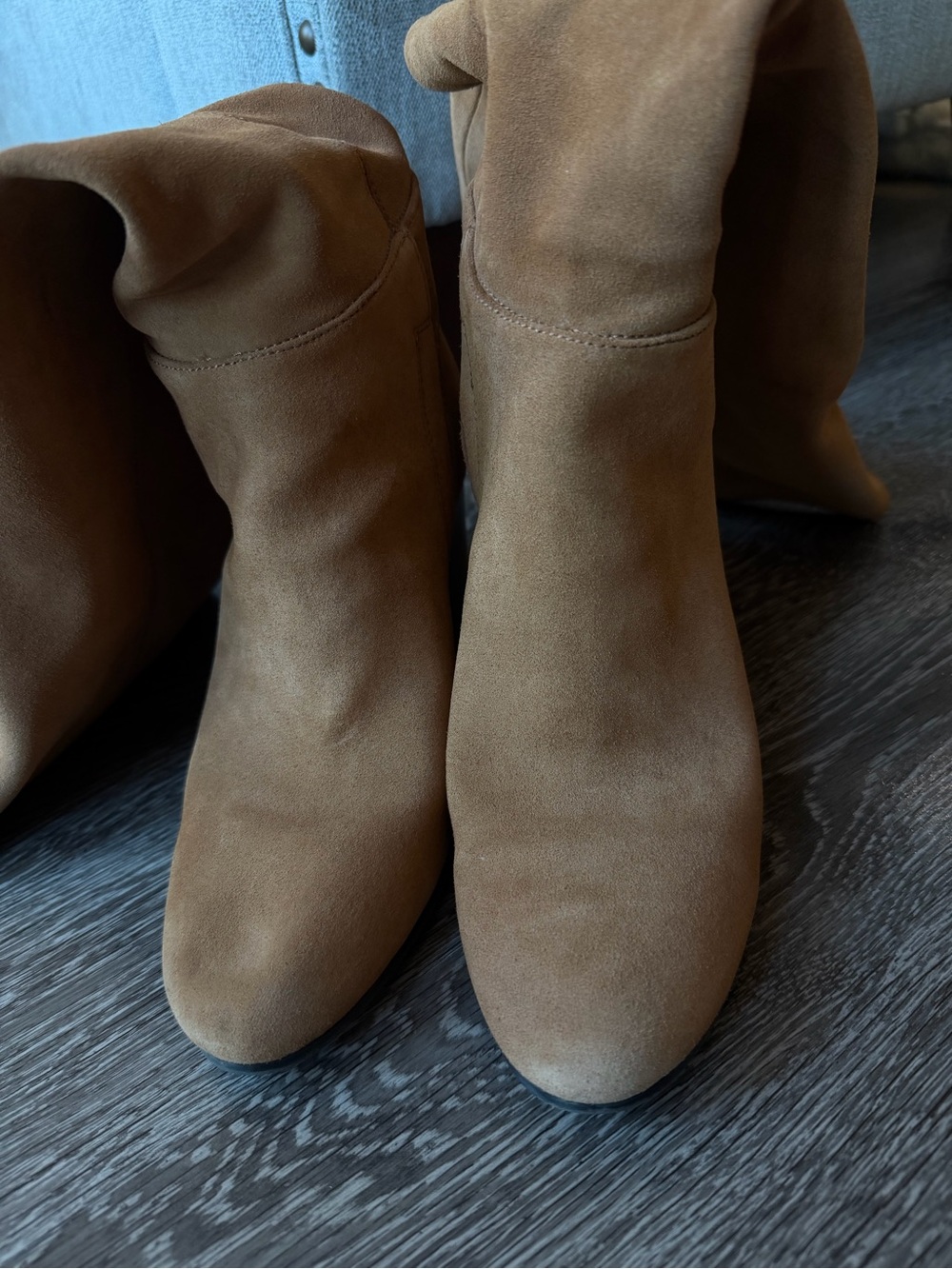 Sam Edelman Victoria Slouch Pull-On Boot in Golden Caramel Suede - Picture 11 of 14